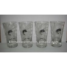 stock goods whisky glass with shiny real white gold logo